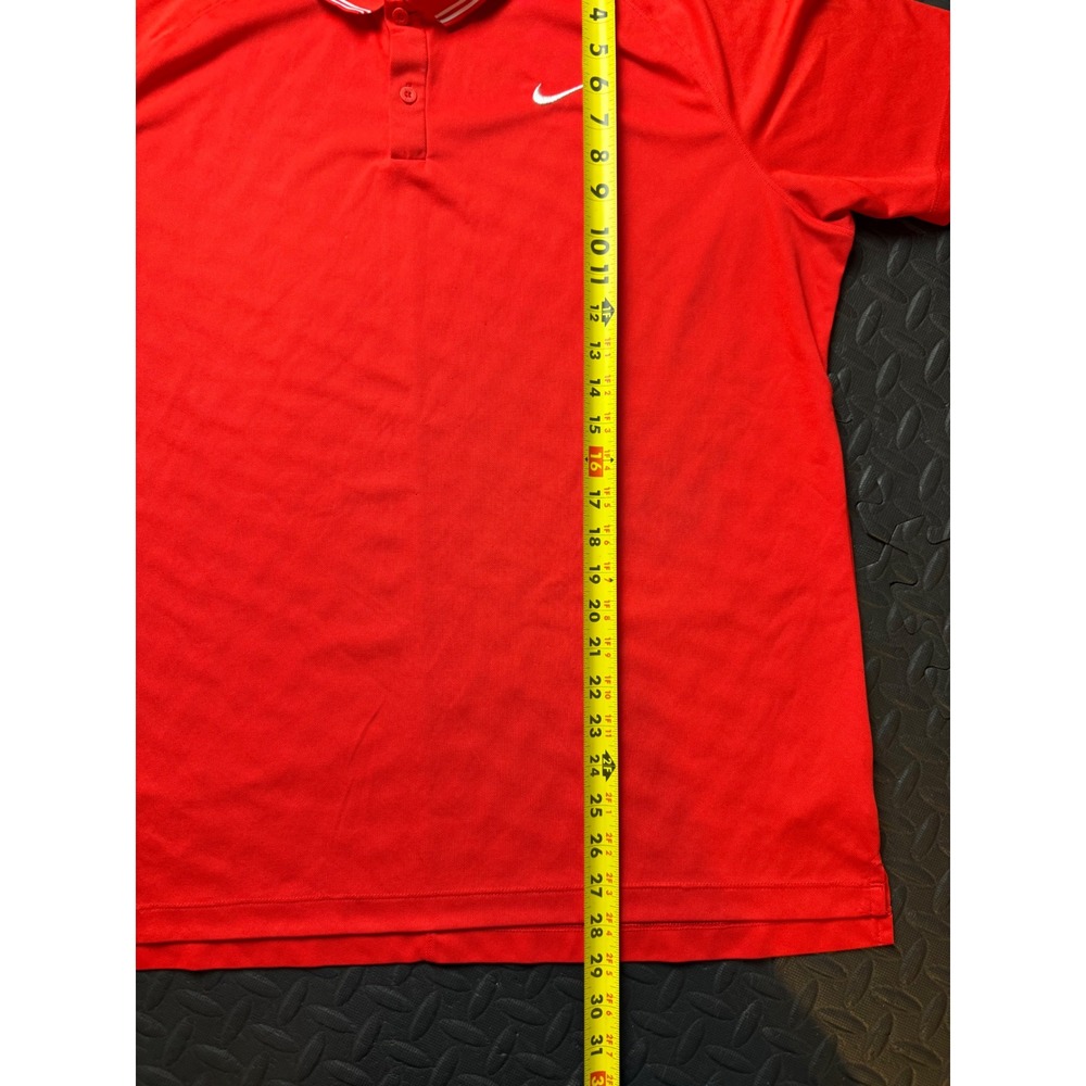 Nike Dri-FIT Polo Shirt Mens XL Red Short Sleeve Tipped Collar Golf Athletic - Picture 7 of 7